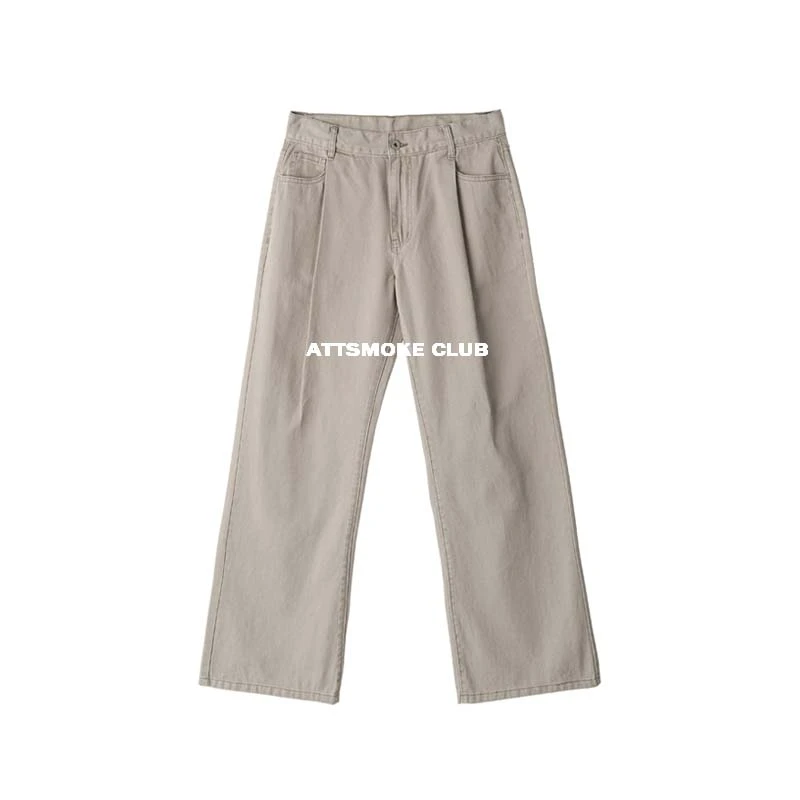 【线上商店】美式Cleanfit巴家水洗做旧2021m直筒褶皱牛仔裤vintage