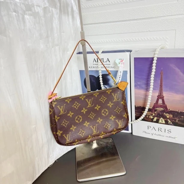 95新 LouisVuitton/路易威登 95新老花大麻将手提包