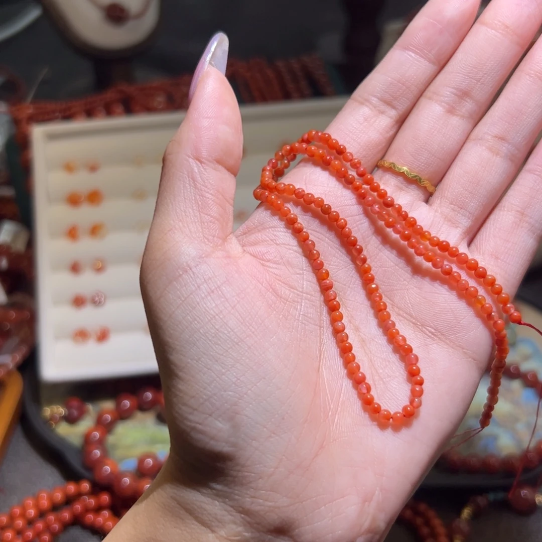南红玛瑙未镶嵌手串2.9m