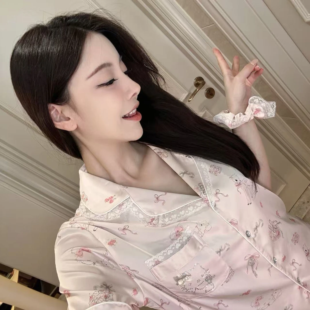 SIEOYJIEA/私迹大榕家四喜【印花kt短袖】时尚女款家居服睡衣