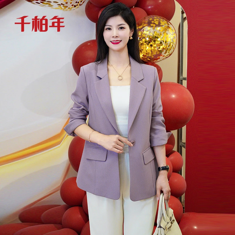 千柏年【巴黎定制】高密斜纹定制面料 春秋必备款时尚西服B9591