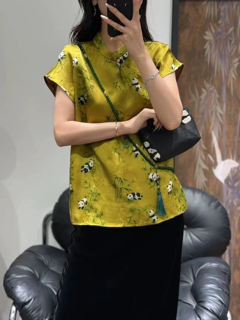 6101 E  韩版女新款夏款时尚洋气百搭休闲设计感国风上衣