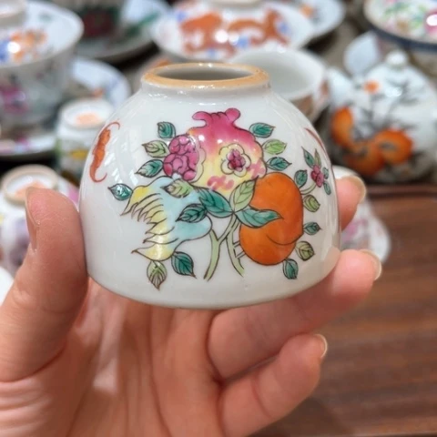 手绘茶杯盖碗壶承