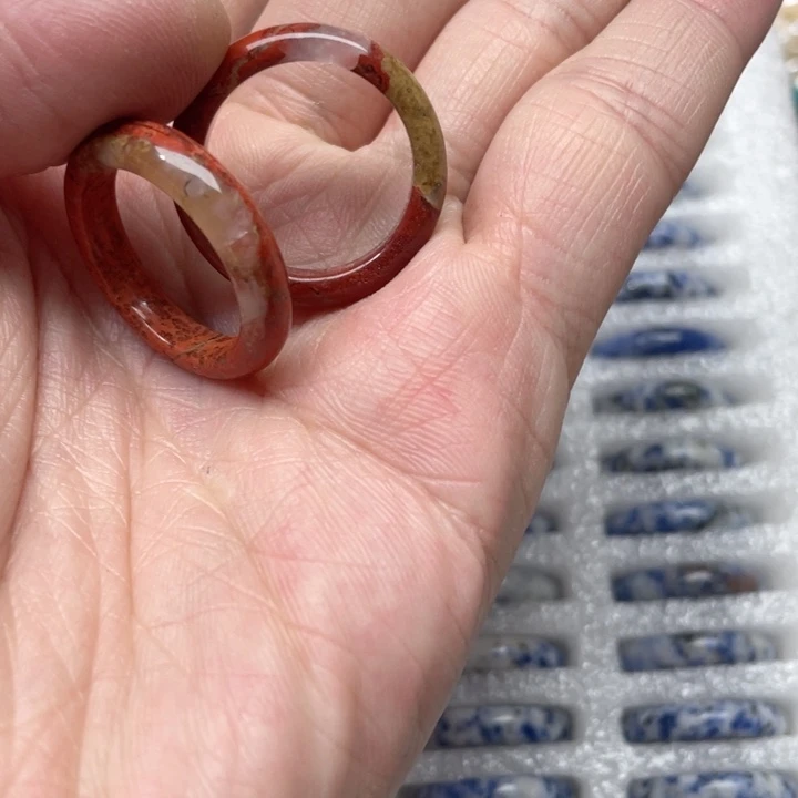 玛瑙/玉髓合金珠宝半成品2个2.0红石跑环