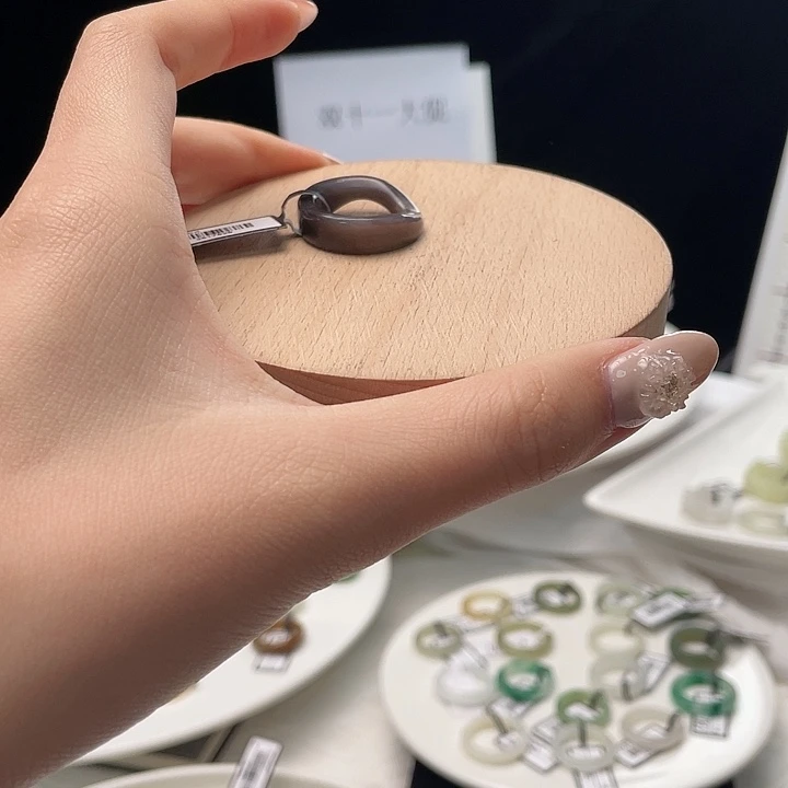 和田玉未镶嵌戒指g31设计款烟紫色16.7不退换