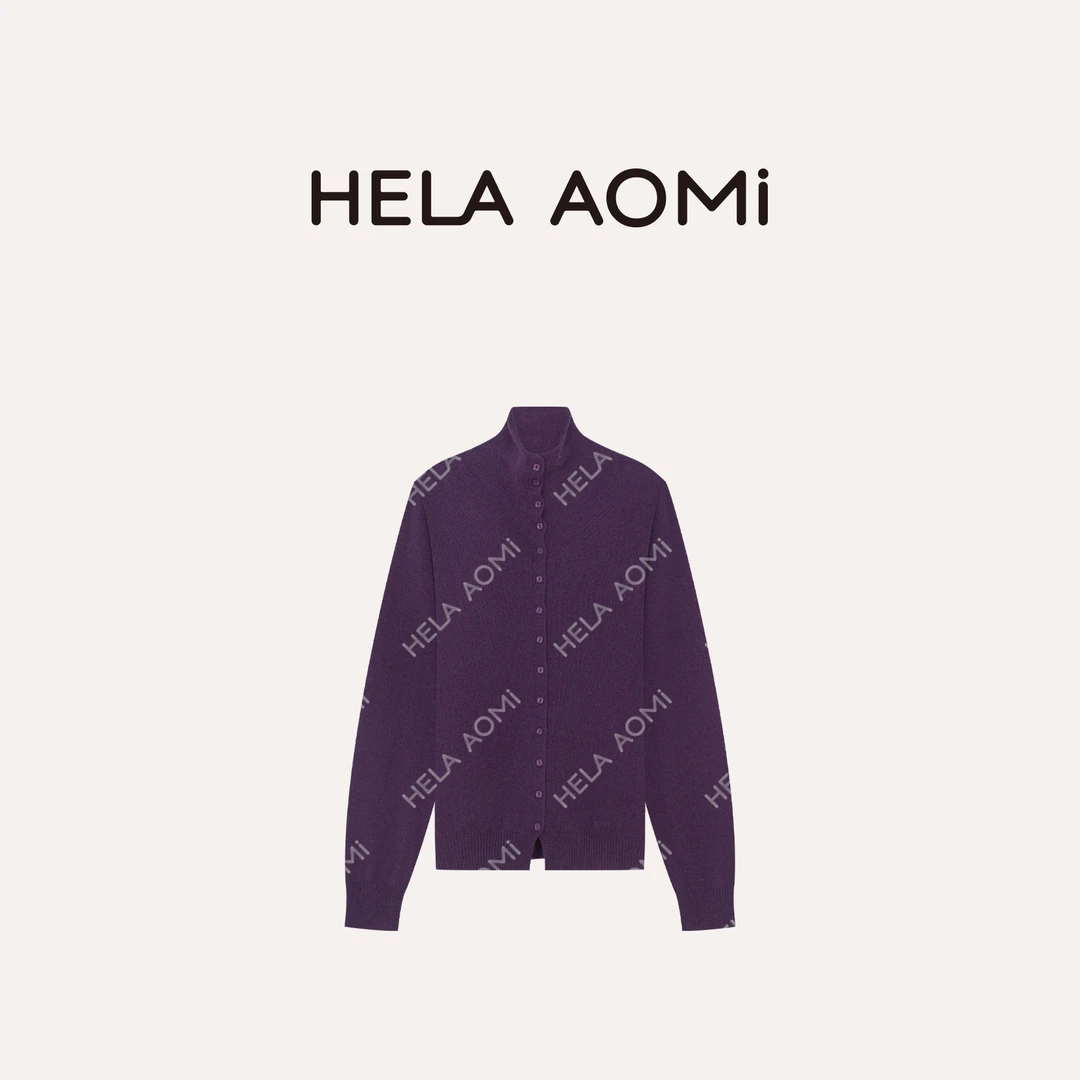 HELA AOMI “方扣毛衣”绵羊毛100%无缝一体叠搭针织衫CY5CM33597