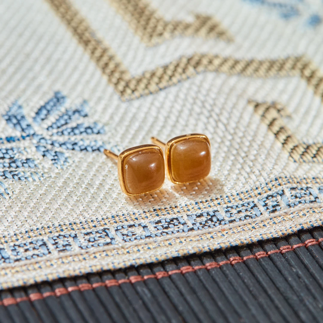 【云上雅岚】秋归丨C91290-s925和田玉耳钉-6mm-多样性发一件