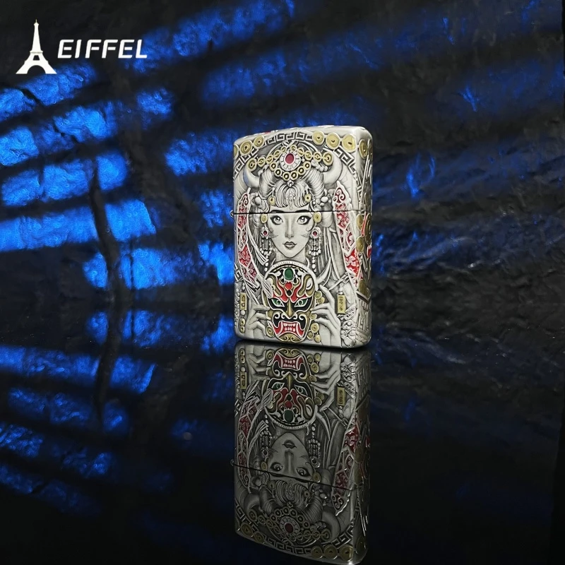 EIFFEL/埃菲尔3D珐琅彩扎基拉姆创意打火机男士防风打火机个性