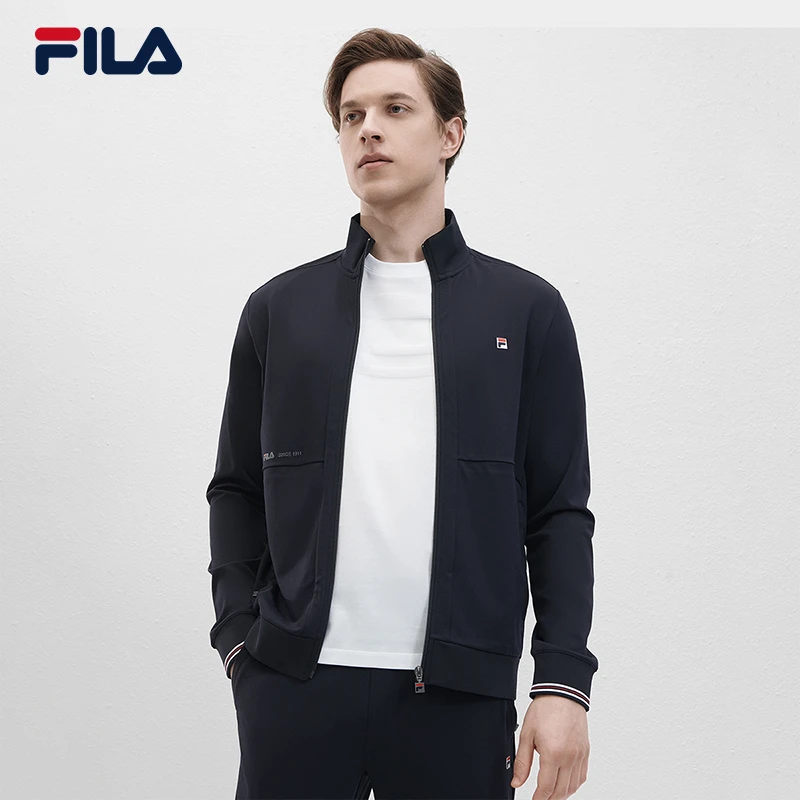 Fila/斐乐男装新款【简约时尚百搭】针织长袖立领外套F51M513501A