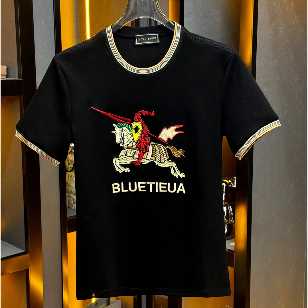 【顺丰包邮】2025春季新款半袖上衣正肩欧货短袖T恤修身版9172款