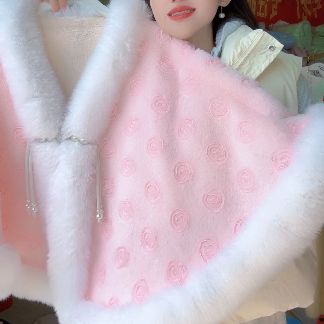 女装新潮流女装韩式粉色斗篷