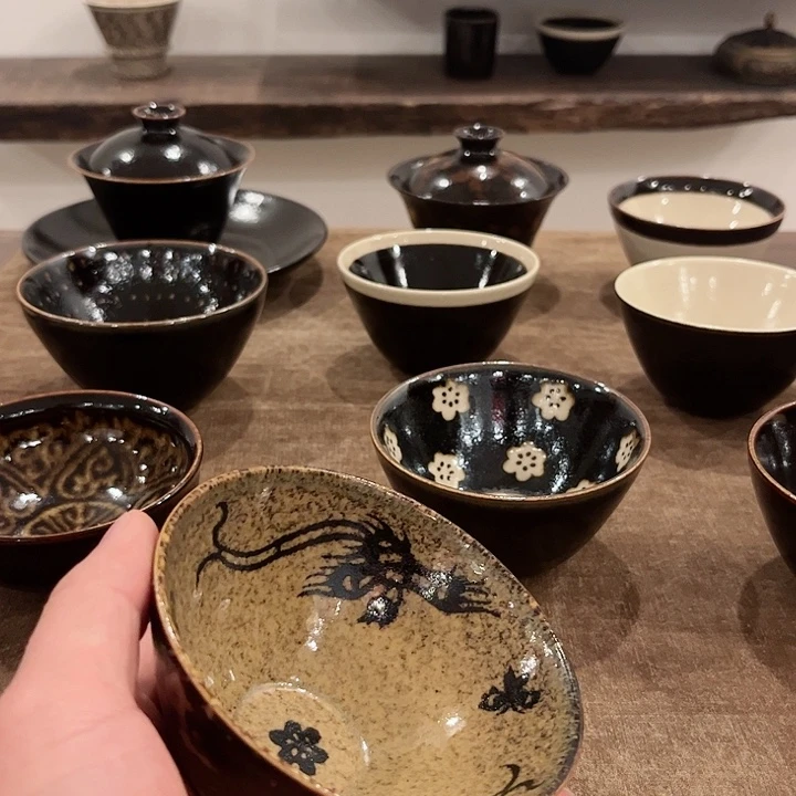 茶盏囧****l吉州窑柴窑杯