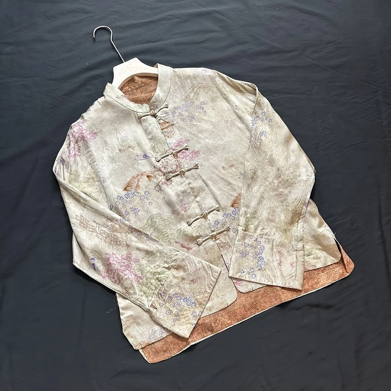 新中式老料重工气质时尚宽松小衫23262326