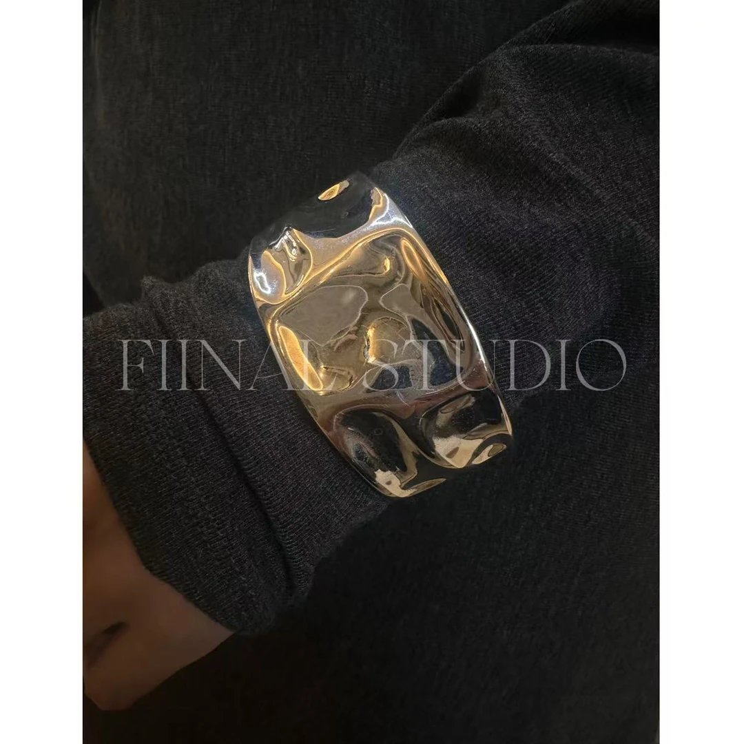 合金树脂手镯 FIINAL《金色童话》光面重工简约小众百搭闲女士手镯