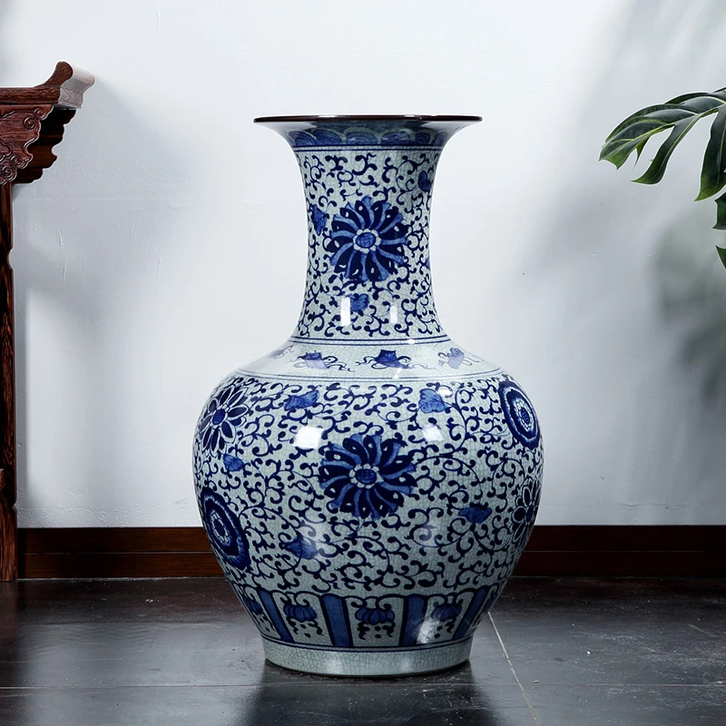 【50号】景德镇陶瓷器落地大花瓶装饰摆件酒店客厅公司开业新中式