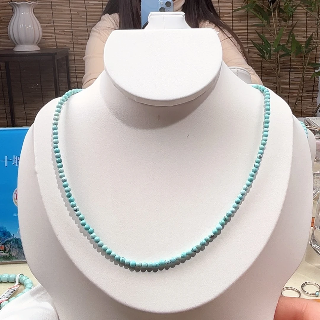 绿松石未镶嵌38小米珠福利锁骨链卡2+