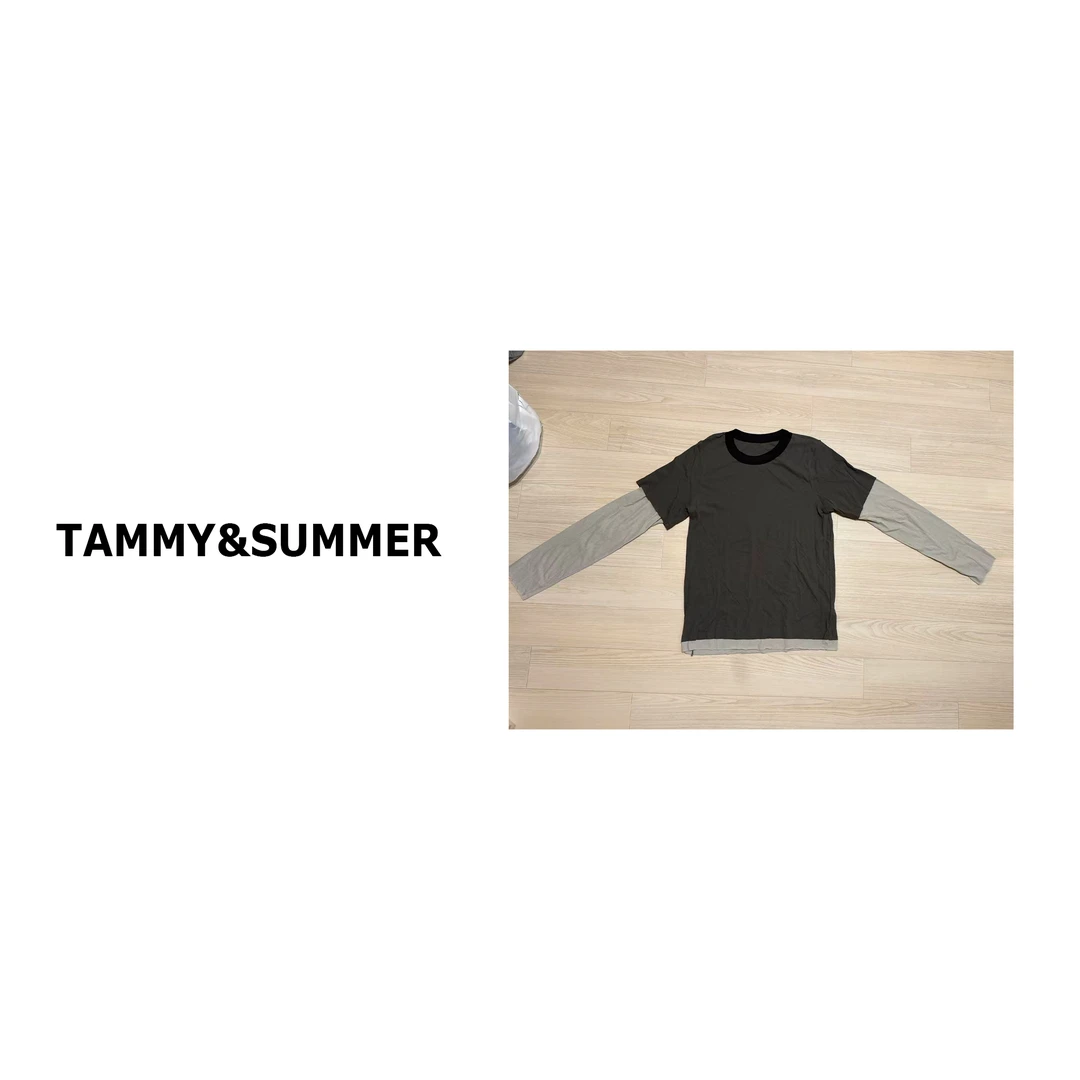 【Tammy&Summer】韩系小众设计领撞色百搭休闲显瘦假两件T恤84103