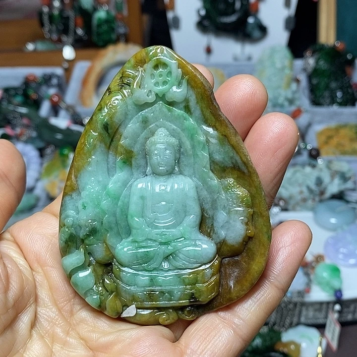 翡翠未镶嵌吊坠(赠链)