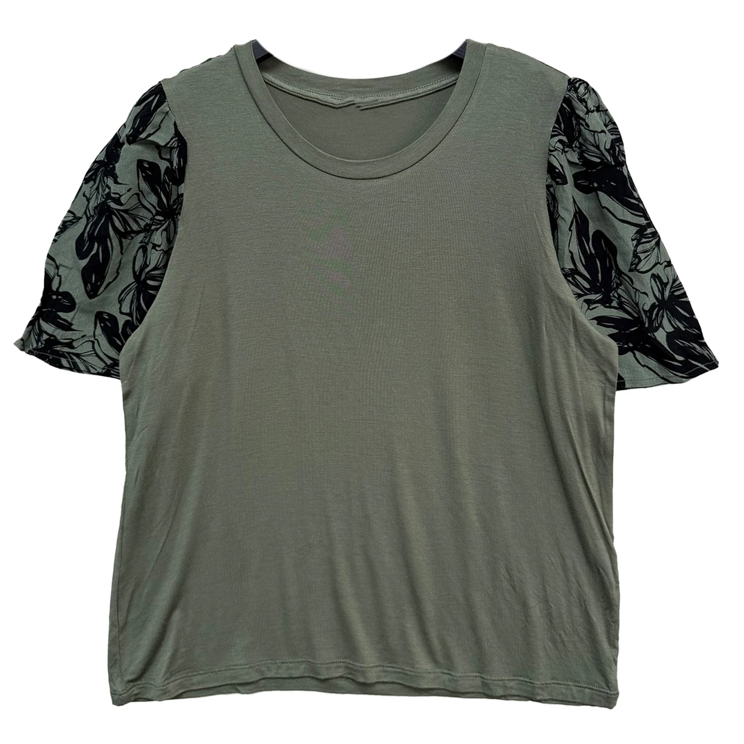 4354#短袖上衣舒适百搭潮流气质