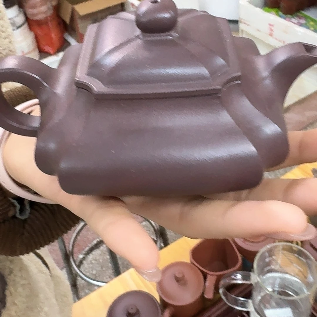 紫砂茶壶紫砂壶四方抽角石瓢260cc