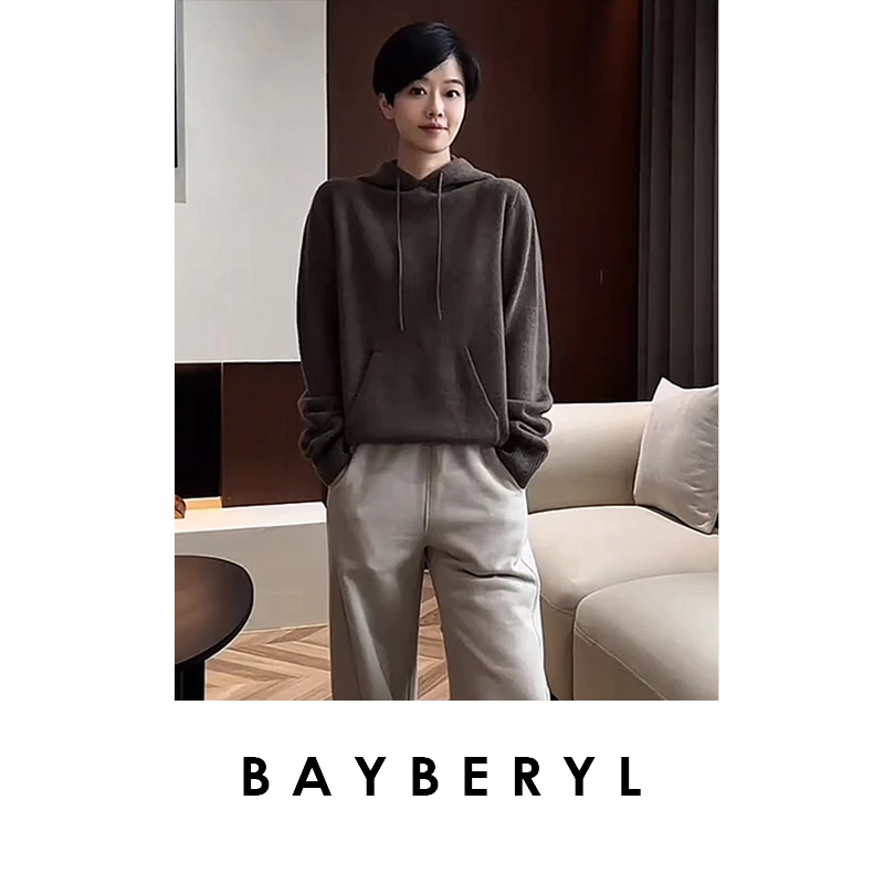 FF-BAYBERYL老贝CE经典连帽口袋百搭纯色25秋针织衫ZZS4I2914