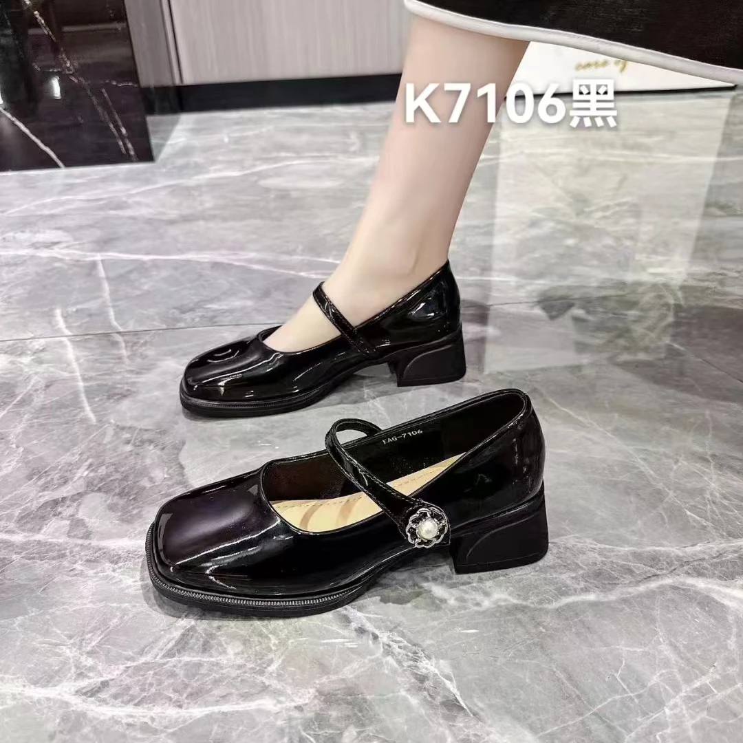 K7106新款高跟百搭乐福鞋女鞋