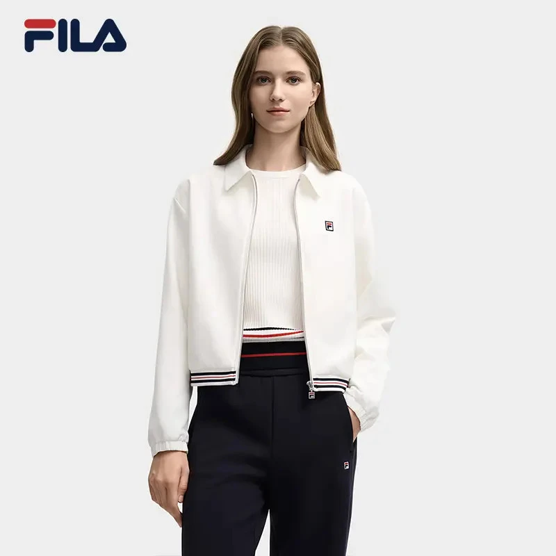 【时尚流光风】Fila/斐乐秋新款女长袖休闲翻领梭织外套F11W548709F