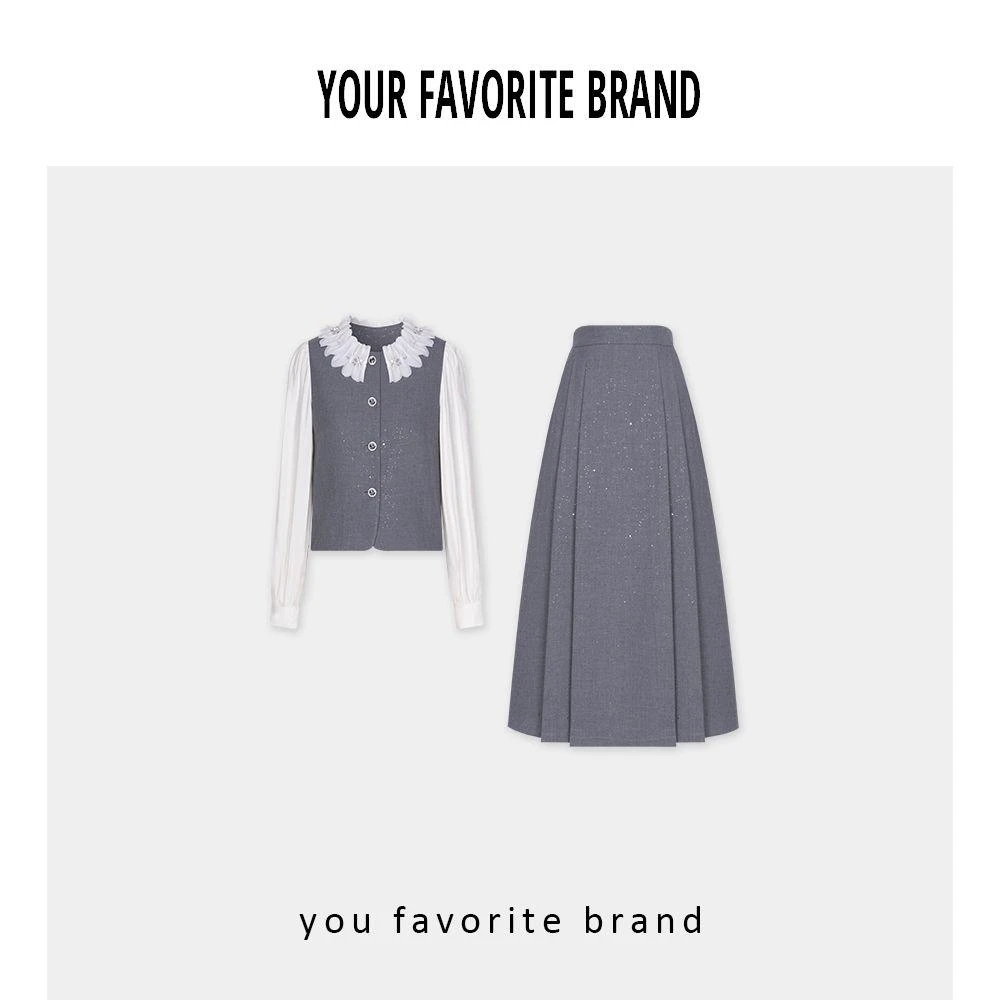 【闪闪银河】新款上新百搭气质休闲春季设计师时尚套装B25112045