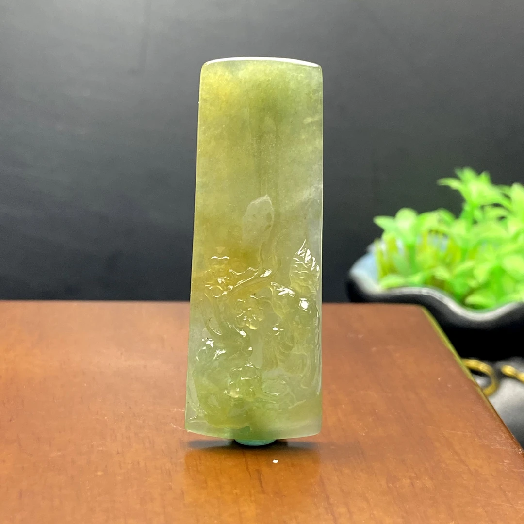 RX21天然缅甸A货翡翠喜上眉梢吊坠/074701/北京中保拍卖