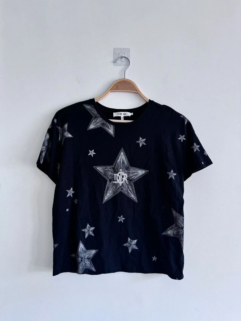 99新 DIOR/迪奥 葡萄籽奢潮/星星印花短袖T恤/13码