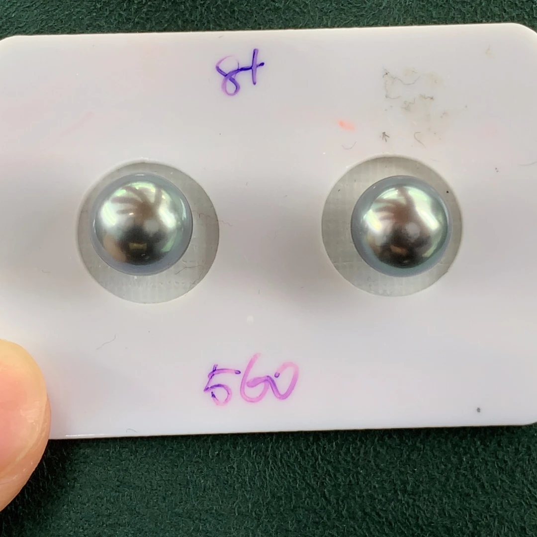 海水珍珠裸珠铂金灰素钉