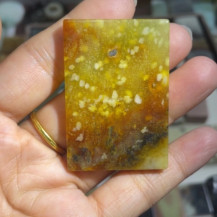 蛇纹石玉未镶嵌天然花玉平安无事牌