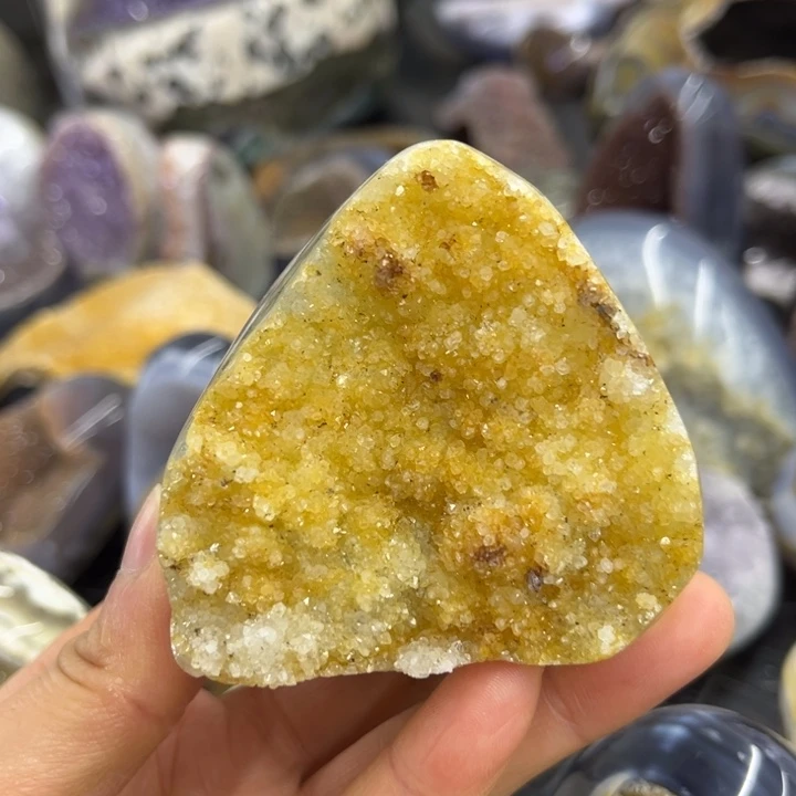 珠宝半成品水晶未镶嵌黄金花簇