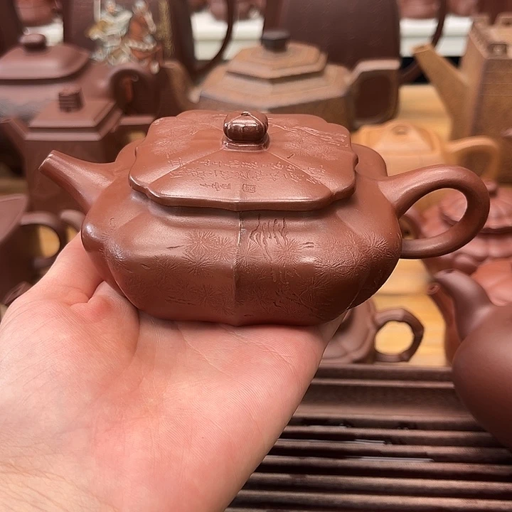 茶壶紫砂筋纹虚扁200cc