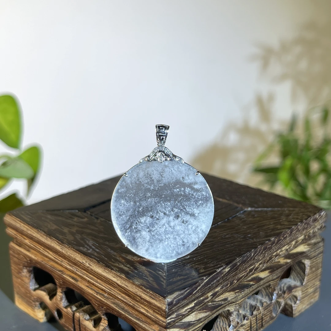 JTB31-171 天然翡翠缅甸A货  18K含钻镶嵌无事牌