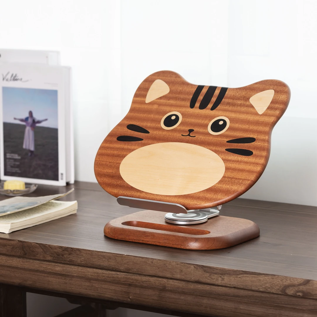 猫咪阅读架看书绘本支架儿童学生桌面升降书架笔记本旋转平板支架