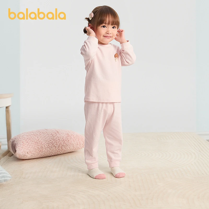 巴拉巴拉宝宝内着套装儿童家居服男女童2025新款高腰护肚亲肤舒适