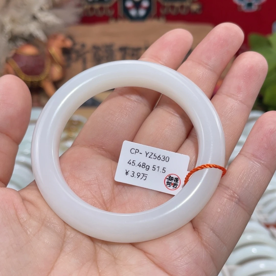 未镶嵌手镯和田玉羊脂白玉泥鳅背51.5#天然和田玉手镯