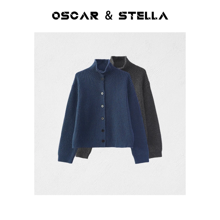 OSCAR&STELLA【恋岛】100%绵羊毛660克重磅宽松针织毛衣244 51386