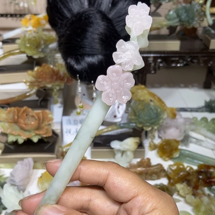 蛇纹石玉未镶嵌发饰