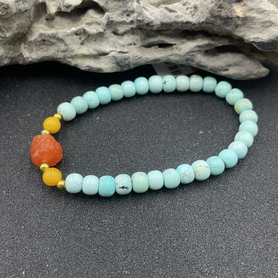 BY0531FPXQ标273 北玉精选 绿松石手链