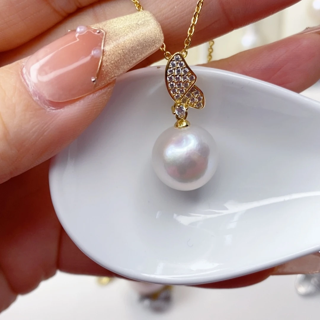 淡水珍珠吊坠(赠链)银S925镶嵌