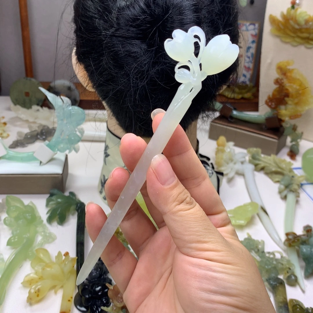 蛇纹石玉未镶嵌发饰