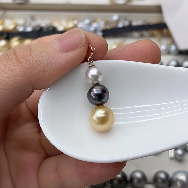 18K金镶嵌海水珍珠吊坠(不含链)