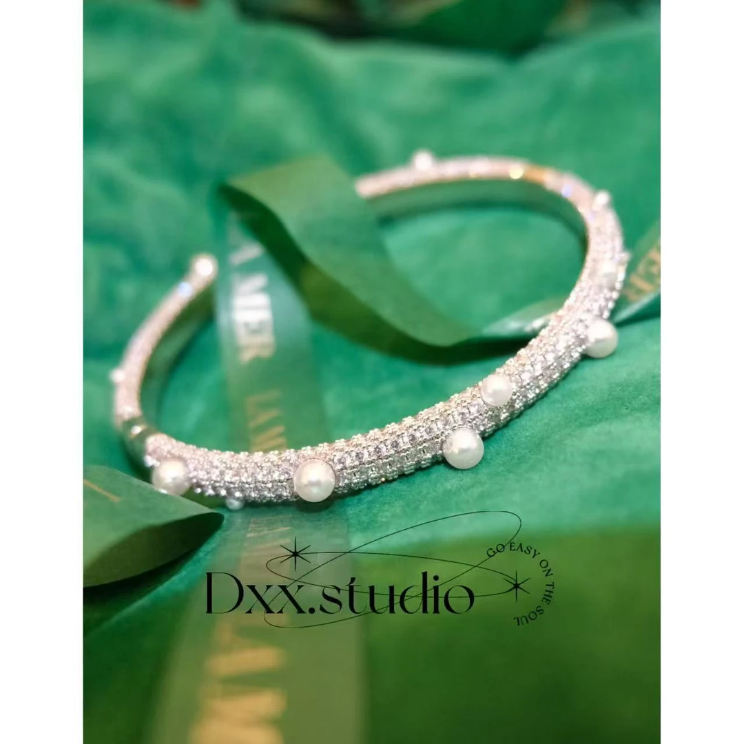 铜合金合成锆石手镯 小众设计百搭ins手镯51514