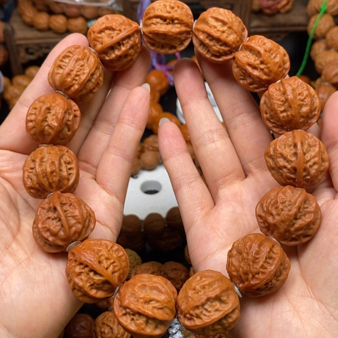 桃核手串大八棱，