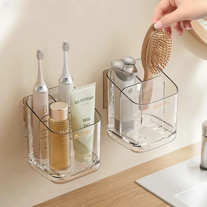 牙刷架卫生间家用壁挂牙膏洗面奶洗漱台电动牙刷牙具收纳盒⑦
