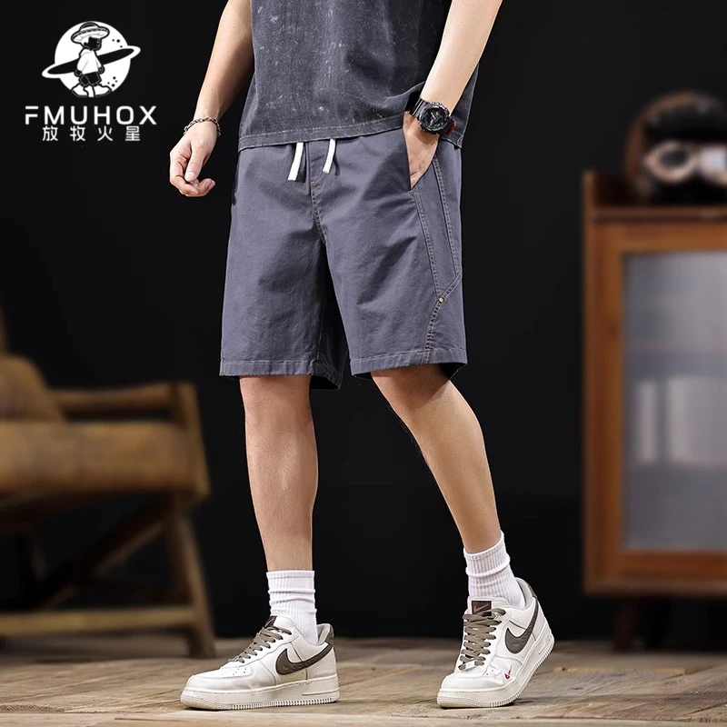 @放牧火星 美式潮牌男士短裤2025新款潮流休闲中裤夏季宽松五分裤
