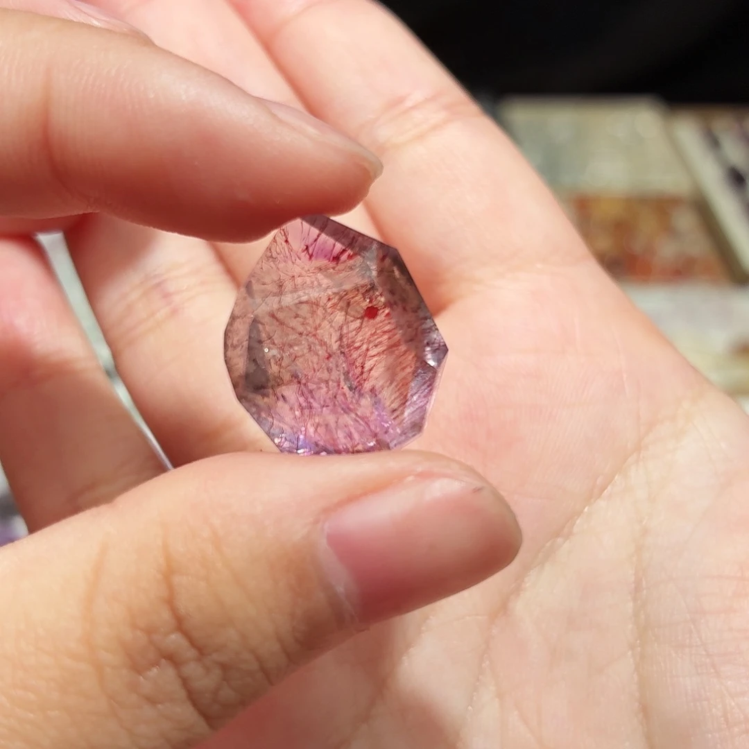 水晶吊坠(不含链)未镶嵌紫超七 随形 打孔定制不退换