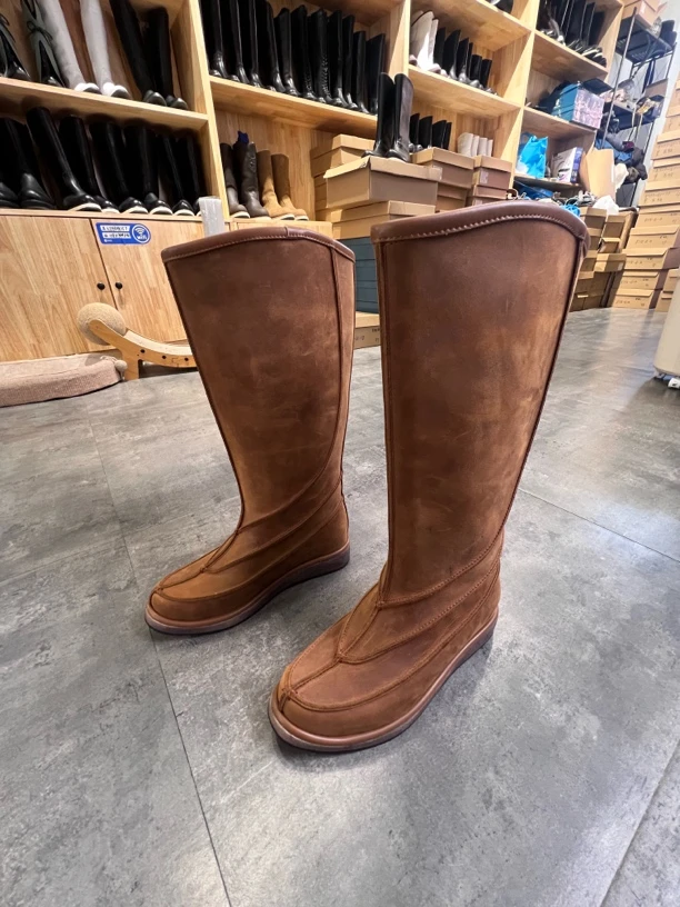 疯马皮情侣款皮靴牛皮皮靴（男款）